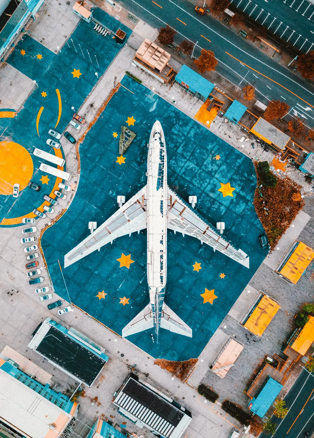 The same drone shot graded with the Aerial Drone LUT
