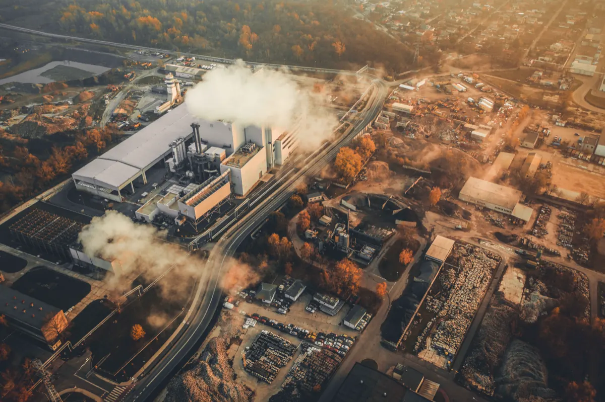 The same drone shot graded with the Metalic Drone LUT