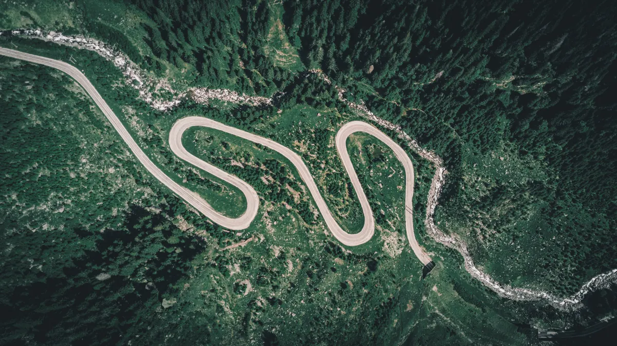 The same drone shot graded with the The Faded LUT